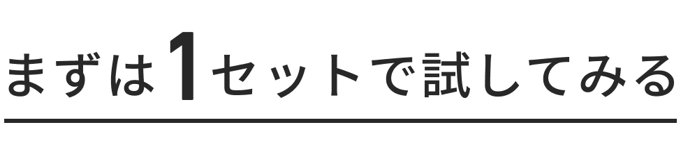 まずは1セットで試してみる