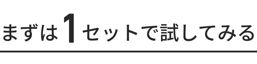 まずは1セットで試してみる
